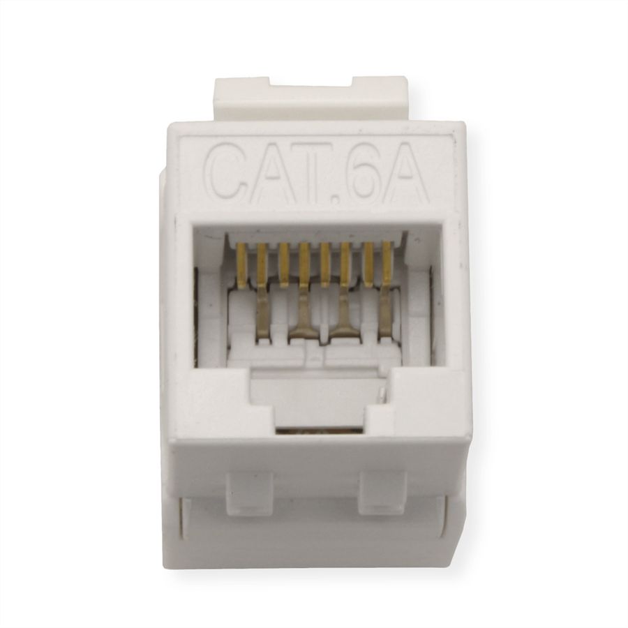 ROLINE Cat.6A (Class EA) Keystone, ungeschirmt, werkzeuglos, SLIM, extra kurz, weiß