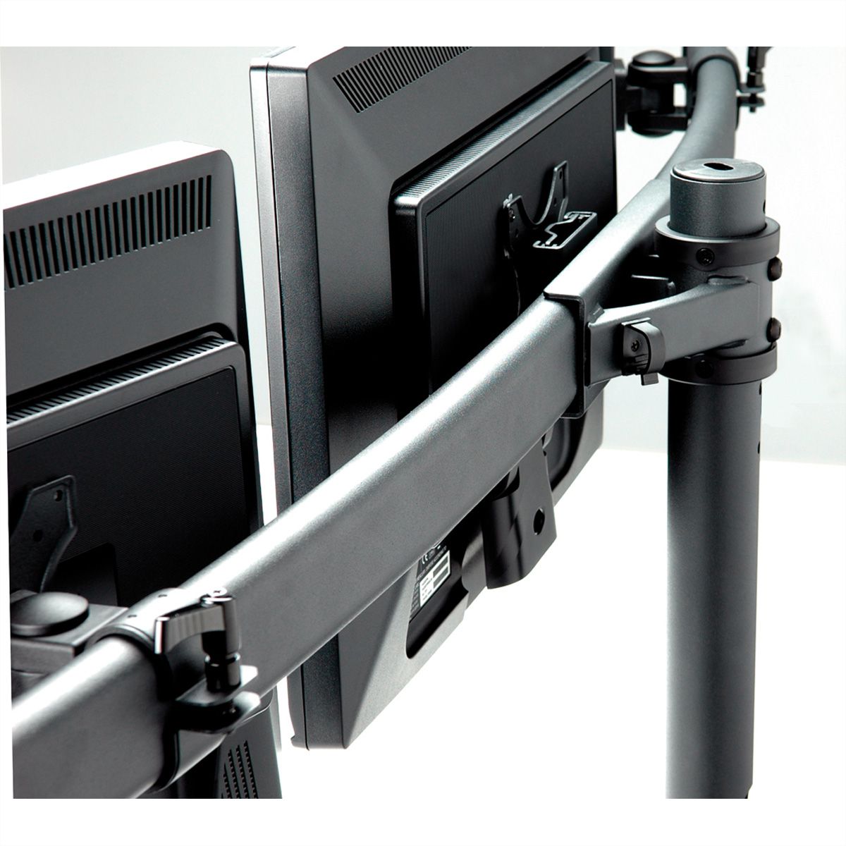 VALUE LCD-Triple-Arm Trägerstange, schwarz, Tischmontage, bis 3x 8 kg