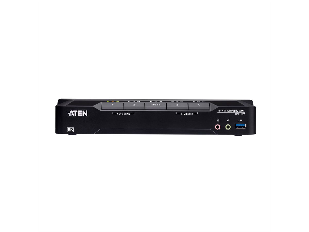 ATEN CS1944DPA 4-Port USB 3.0 8K DP KVM, DUAL View