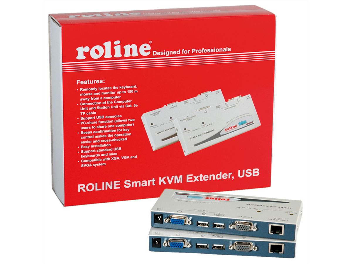 ROLINE Smart KVM Verlängerung über RJ-45, VGA, USB