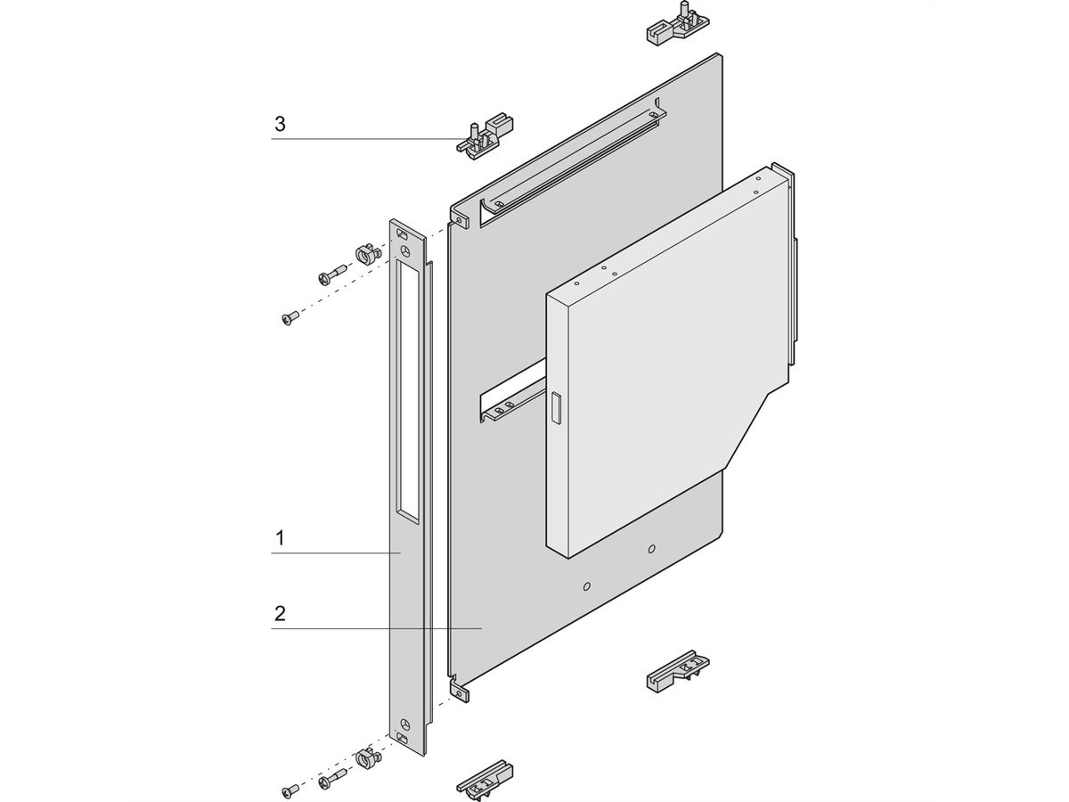 SCHROFF Laufwerkkassette mit U-Frontplatte geschirmt für Slim Line CD / DVD, HD 1 x 2,5", 6 HE vertikal - LWK 6HE 4TE SLIMLINE