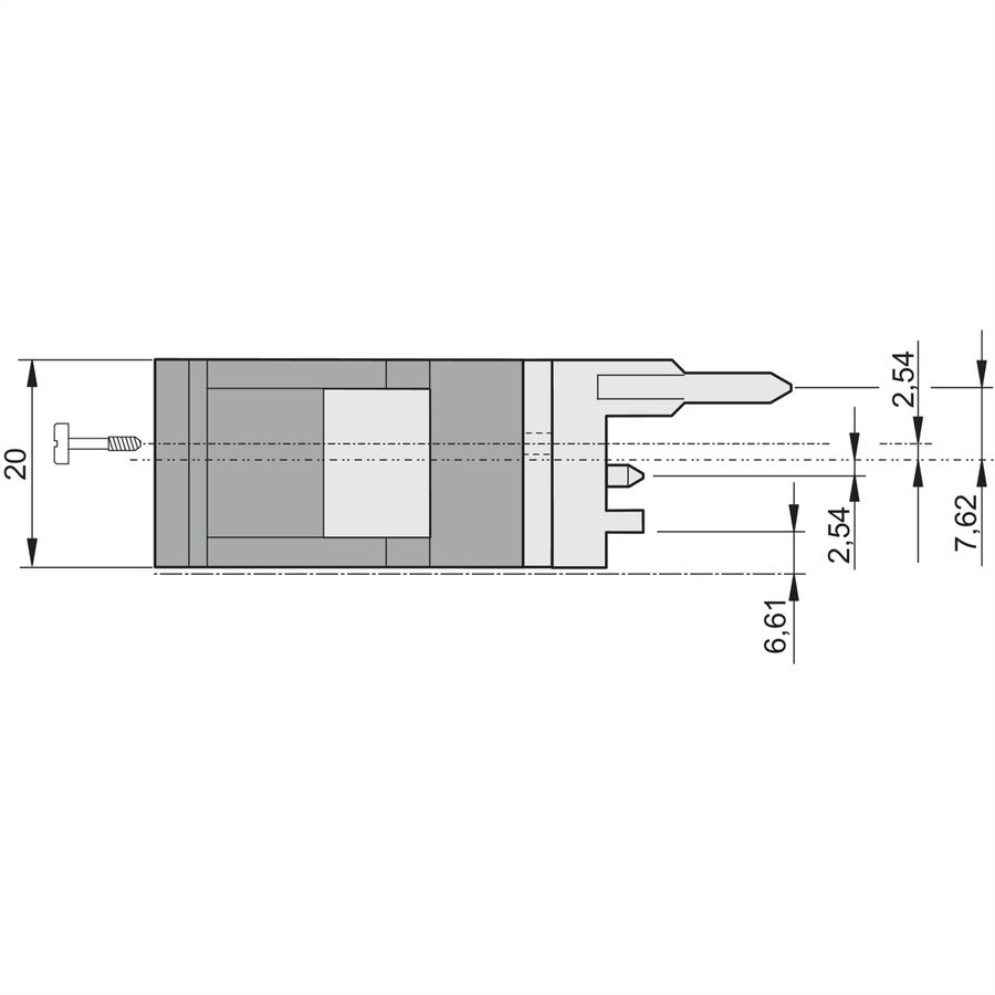 SCHROFF IEL-Griff mit 0,1 Zoll Versatz - IEL-GRIFF OB O GR/SW 100ST