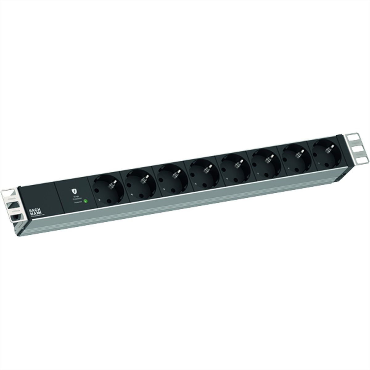 BACHMANN 19" 1HE 8xCEE7/3 RAL7035 1xSPD-Plus 2,0m CEE7/7