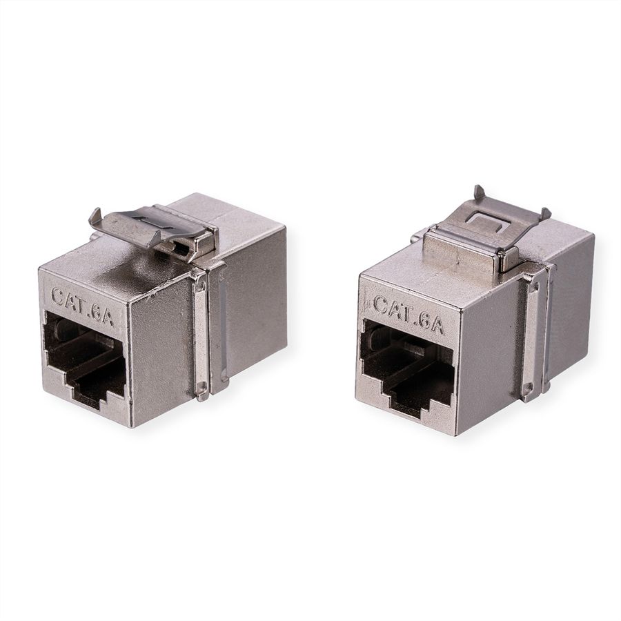 VALUE RJ-45 Kupplung, Keystone, geschirmt, Cat.6A (Class EA), kurze Ausführung, silberfarben