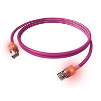 EasyLan DualBoot LED Patchkabel RJ45 S/FTP Cat.6A (Class EA), mit saCon Stecker, LSOH, violett, 0,5 m