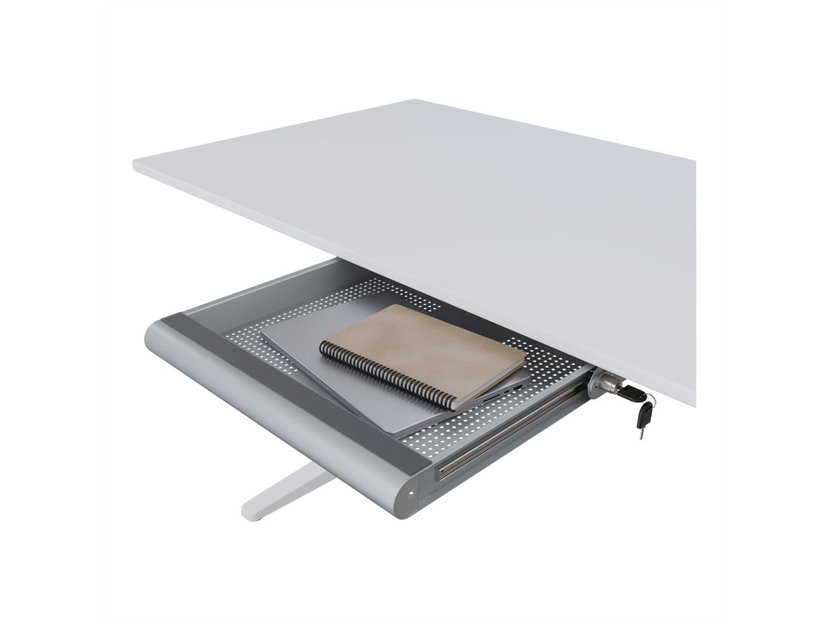 DATAFLEX Addit Laptop Sicherheits-Schublade, 622, für Laptops u.a. Geräte, silberfarben