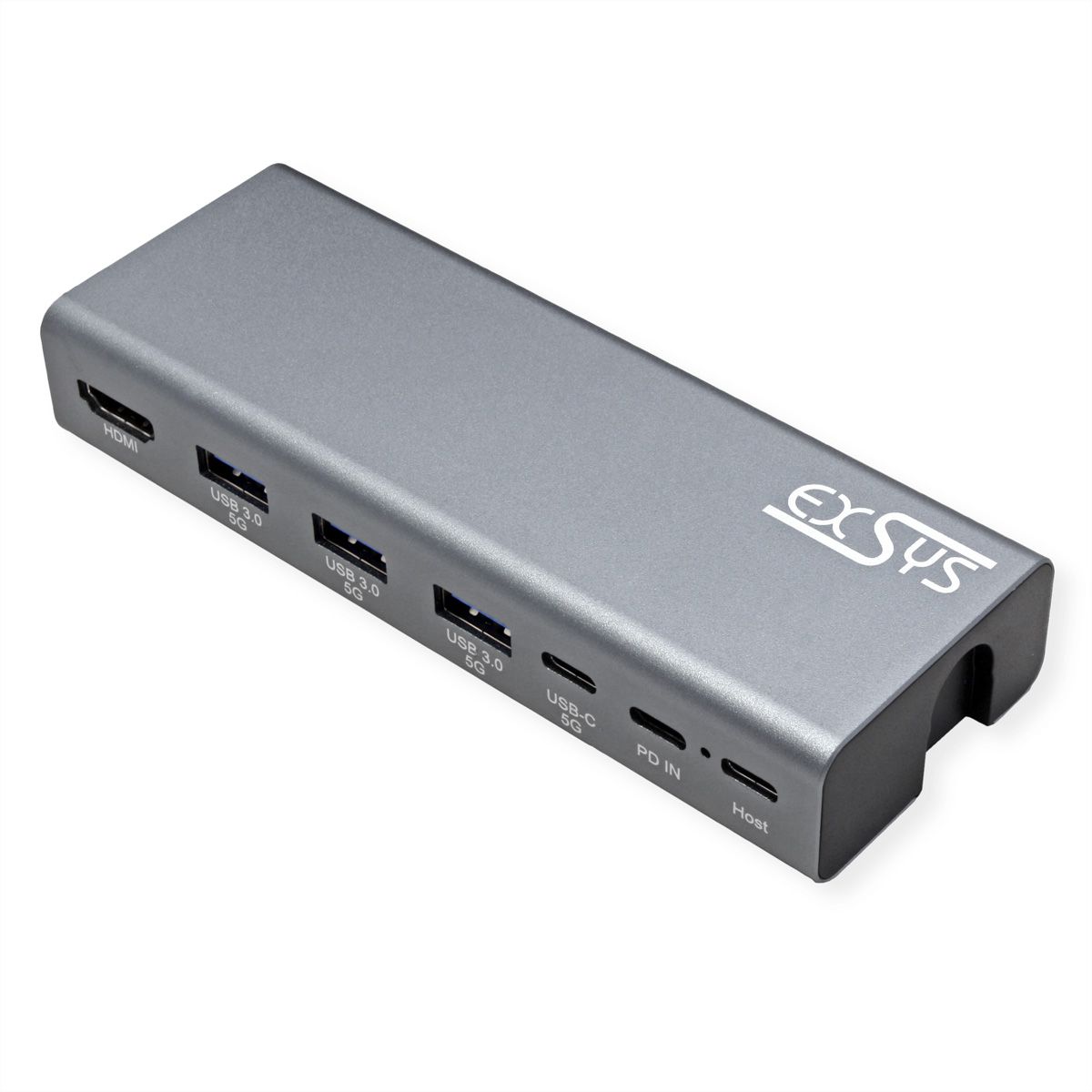EXSYS EX-1224HM Laptopständer mit abnehmbarer 7 in 1 USB-C Dockingstation