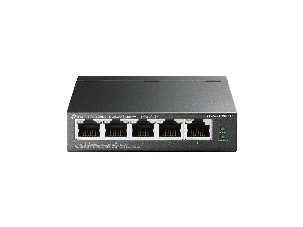 TP-Link TL-SG1005LP Netzwerk-Switch Unmanaged Gigabit Ethernet (10/100/1000) Power over Ethernet (PoE) Schwarz