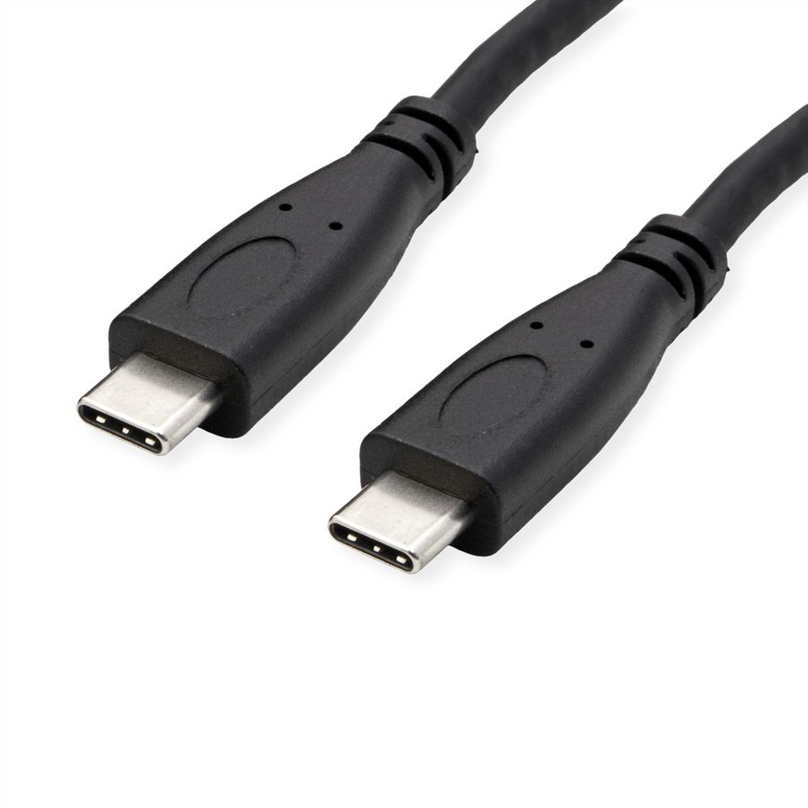 ROLINE USB 3.2 Gen 2 Kabel, USB C-C, ST/ST, 4K UHD-1, 10Gbit/s, Emark, 100W, schwarz, 0,5 m