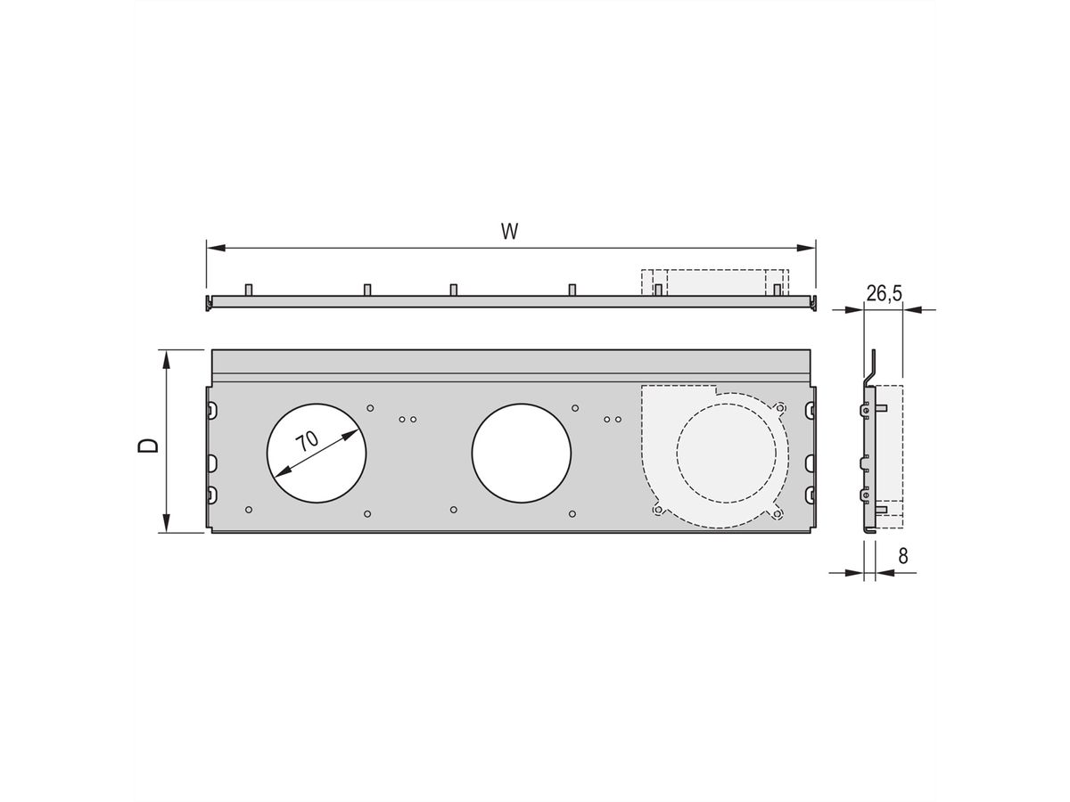 SCHROFF Radiallüftereinheit für ratiopacPRO air - LUEFTERWANNE 84TE 160T KPL.