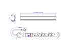 BACHMANN PRIMO RCD Steckdosenleiste 6x Schutzkontakt 1xRCD Schutz, Aluminium, 2 m