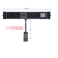 BACHMANN DESK RAIL 2xP40 1xUSB C 60W, 1xCM 2,0m GST18 Italia