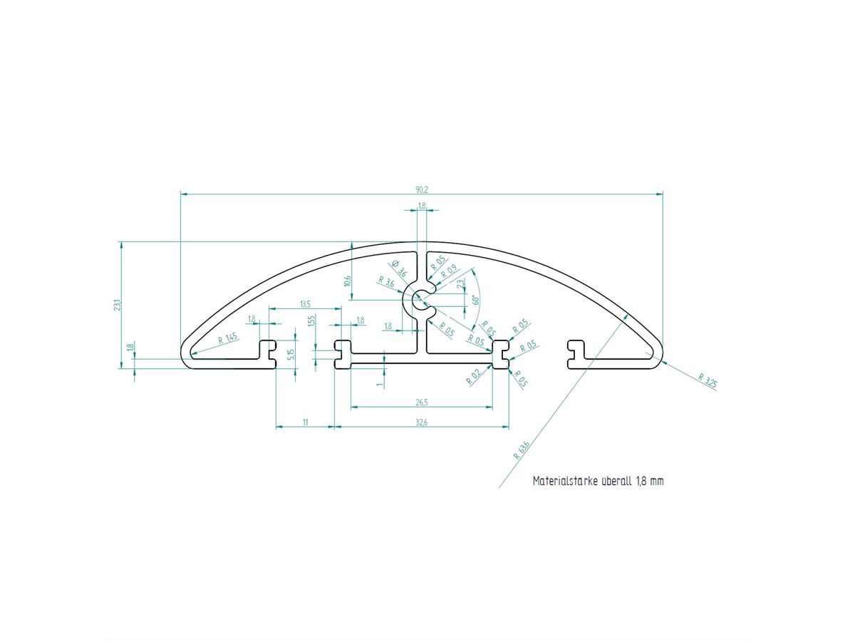 BACHMANN Easy-Bridge 100cm ALU eloxiert silber