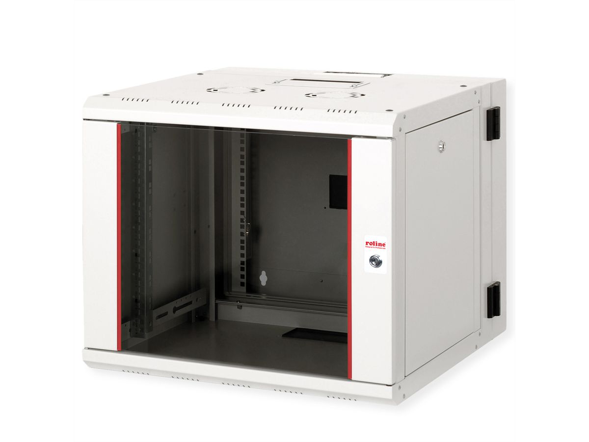 ROLINE 19-Zoll Wandgehäuse Pro 9 HE, 600x600 BxT zweiteilig schwenkbar grau