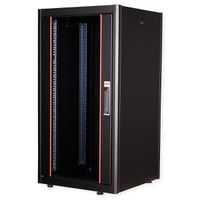 ROLINE 19-Zoll Netzwerkschrank Basic 22 HE, 600x600 BxT Glastür schwarz