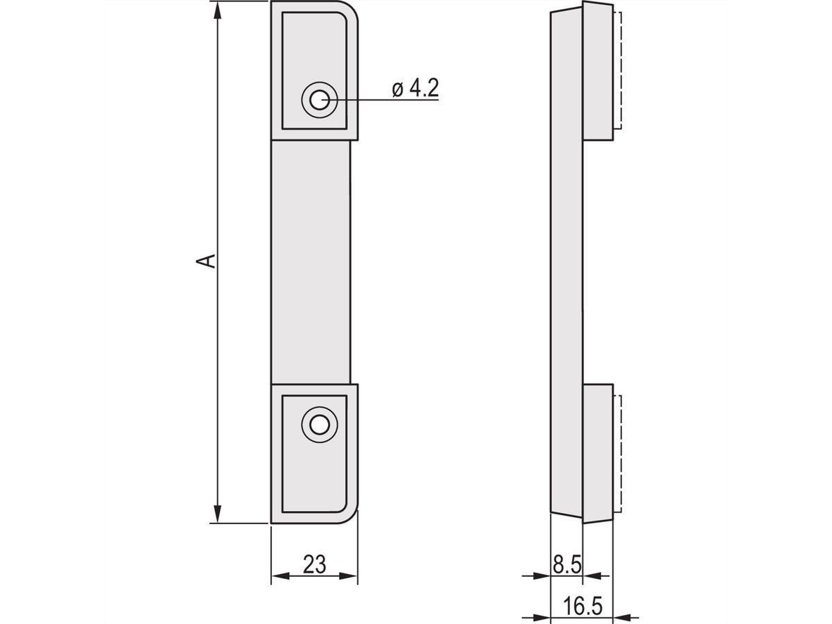 SCHROFF Rückwandfuss mit Gummieinlage - RUECKWANDFUSS 3HE RAL7016