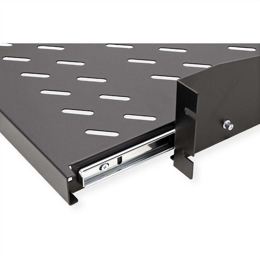 VALUE 19-Zoll-Fachboden ausziehbar, 2 HE, 404 x 350 mm, 30 kg Traglast