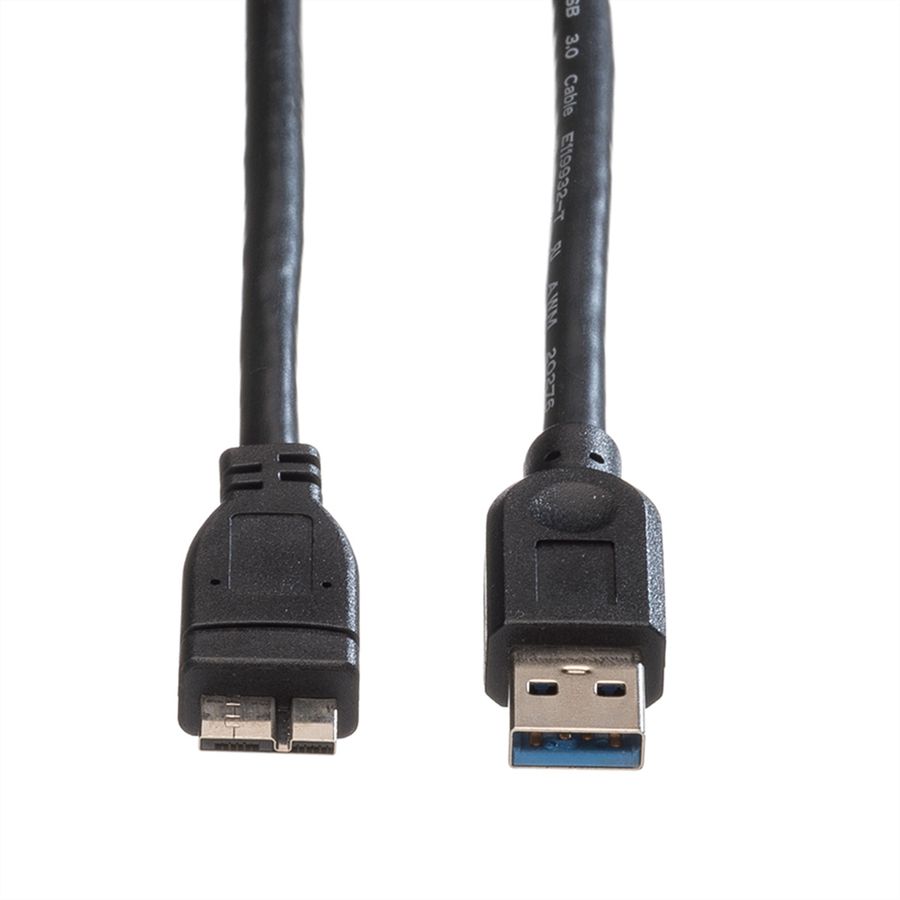 ROLINE USB 3.2 Gen 1 Kabel, A ST - Micro A ST, schwarz, 0,8 m