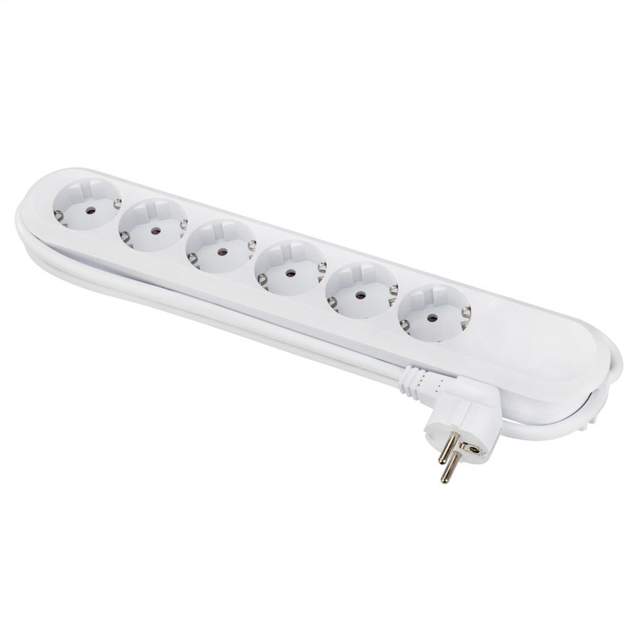 BACHMANN SMART Steckdosenleiste 6x Schutzkontakt, weiß, 3 m