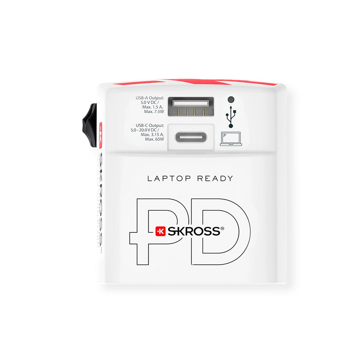 Skross World USB Charger A/C 65PD mit USB-C Kabel, Weltweit