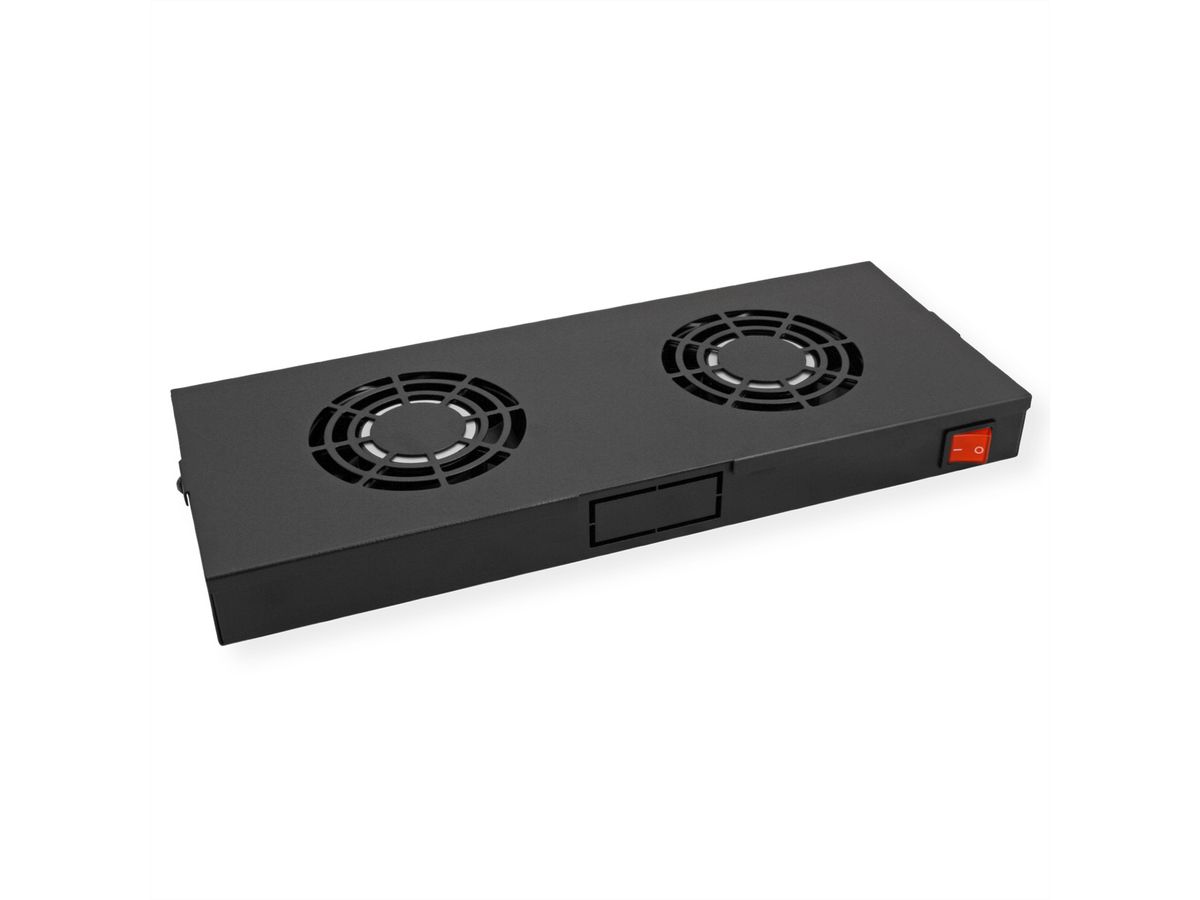 ROLINE 19-Zoll Lüftereinheit 2 Lüfter, ON/OFF  schwarz