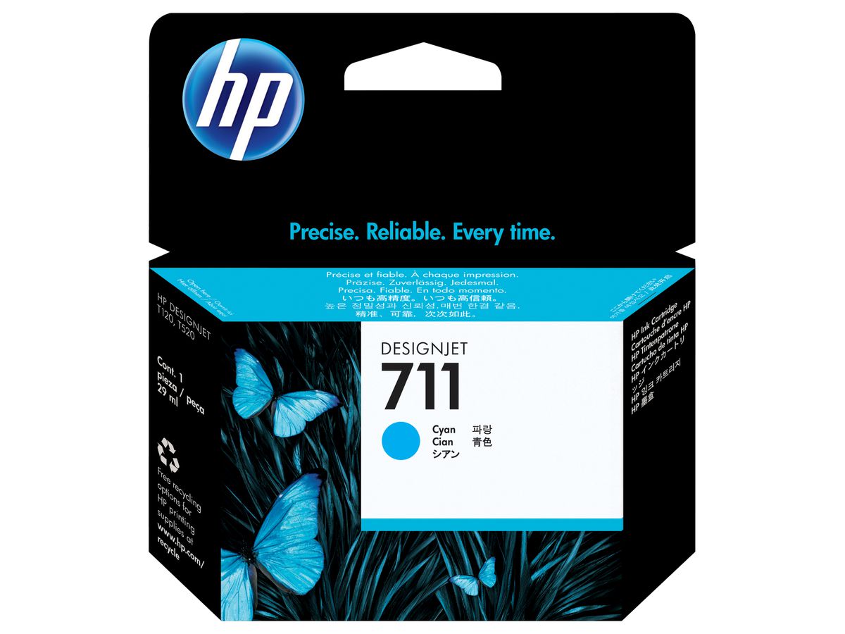 HP 711 Cyan DesignJet Tintenpatrone, 29 ml