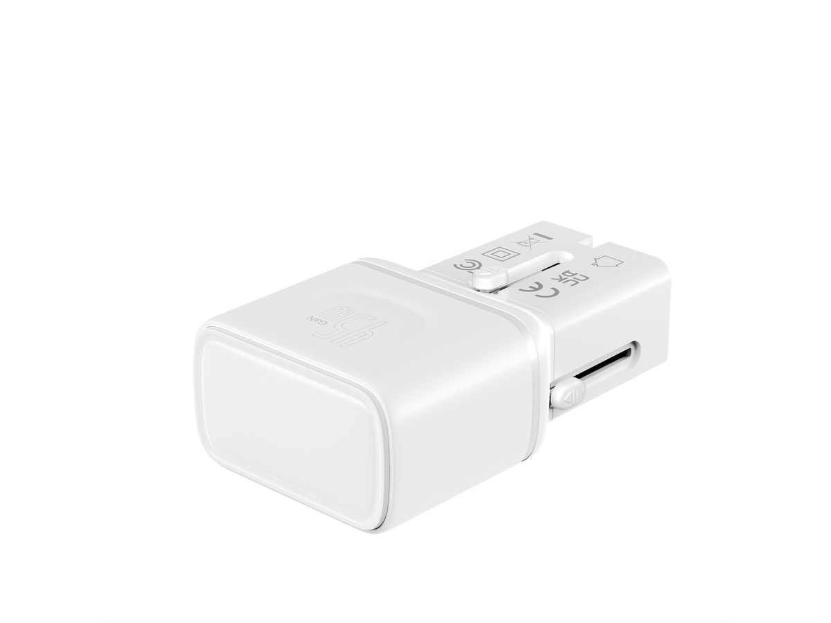 VALUE USB Reise-Charger mit Euro-Flach-/UK-/US-Stecker , 2x USB-C-Anschlüsse, 45 W