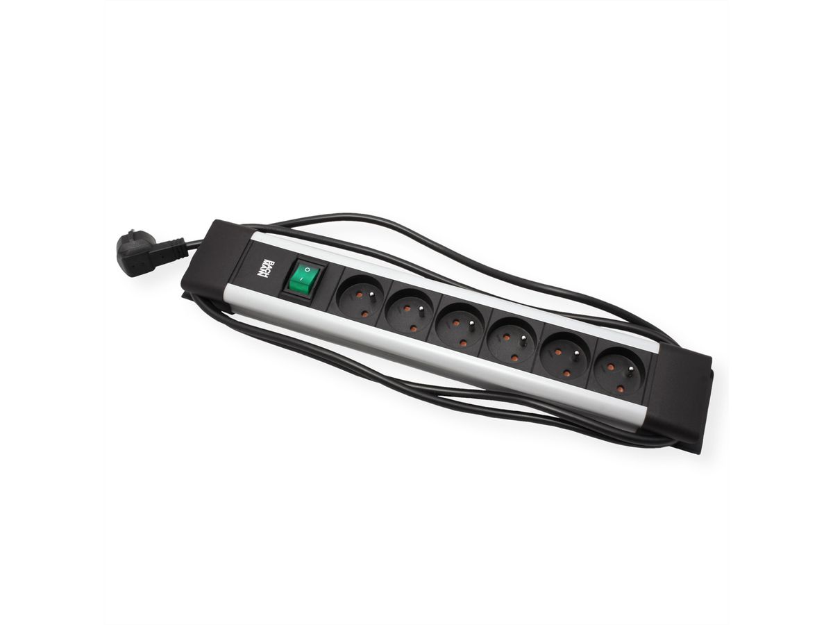 BACHMANN CONNECTUS 6xUTE, 1xSchalter 2,0m CEE7/7 Grau