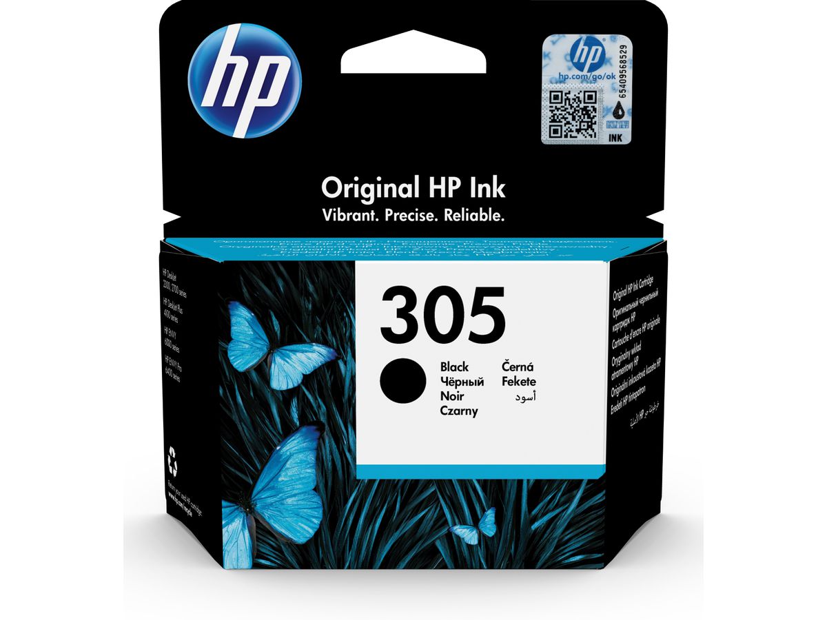 HP 305 Black Original Ink Cartridge 1 Stück(e) Standardertrag Schwarz