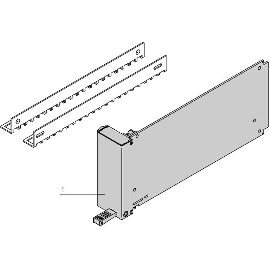 SCHROFF Filler-Modul mit Pull-Griff-Mechanik (Aluminium) - AMC BLINDMODUL MS D AL