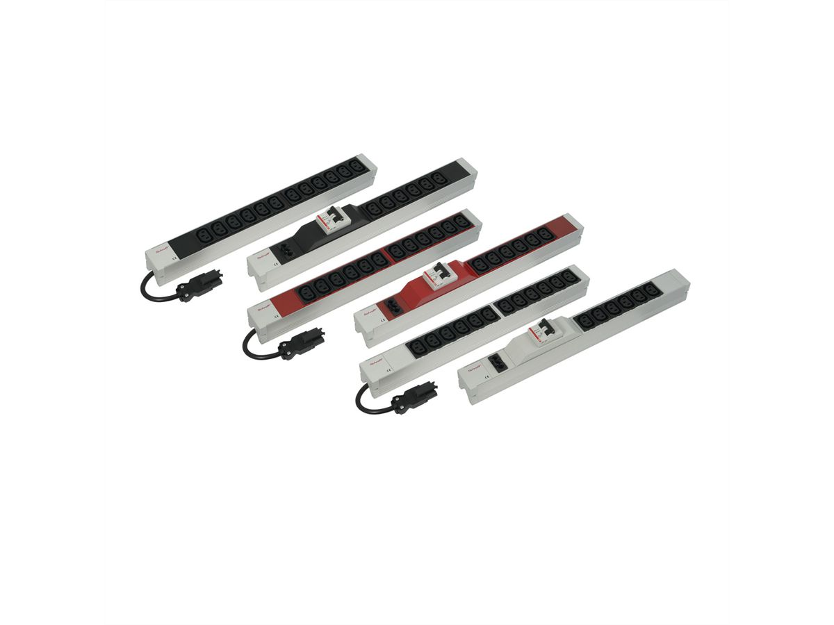 SCHROFF IEC-Steckdosenleiste mit Wieland Anschluss - STECKDL.12XIEC60320 C13 ROT