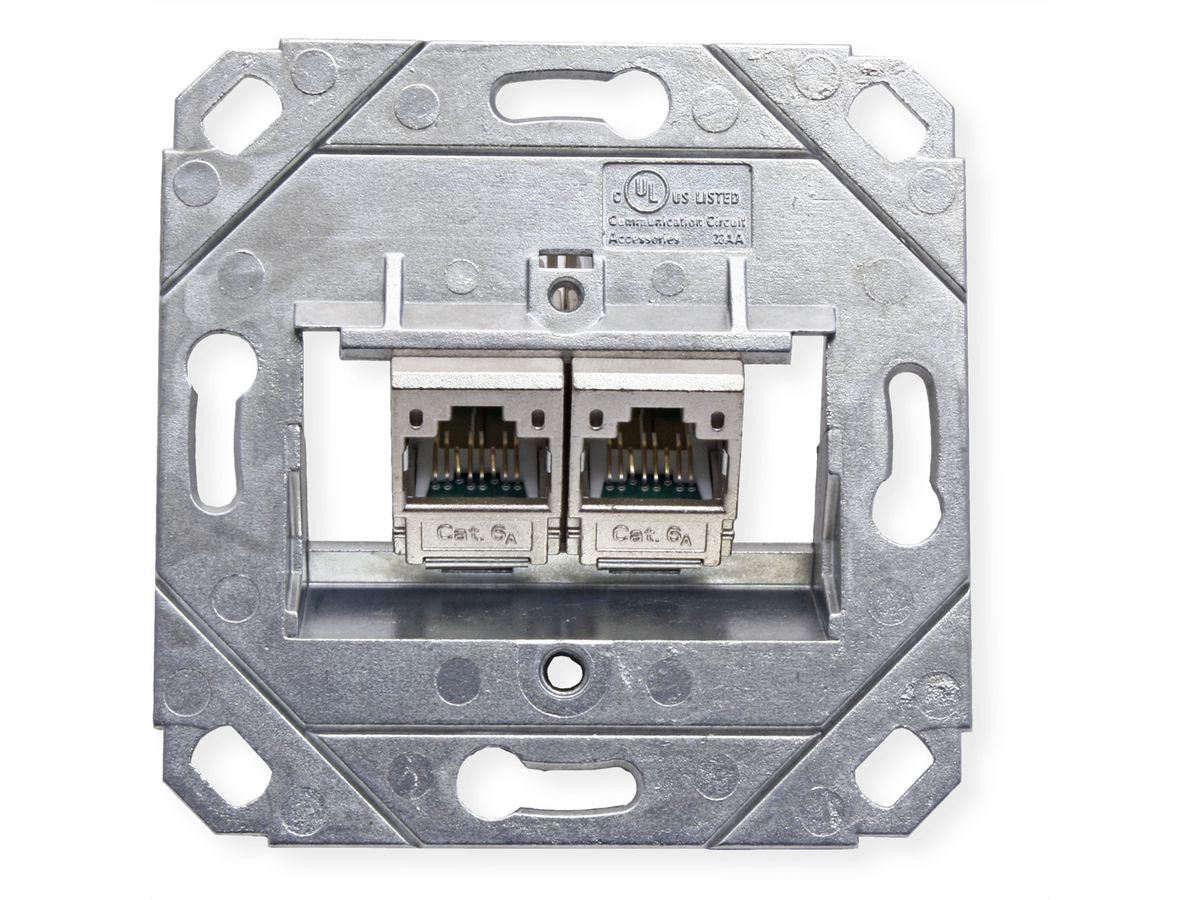METZ CONNECT Dose UP/2 reinweiss E-DAT Modul 2 Ports, Kat.6 (Class E)