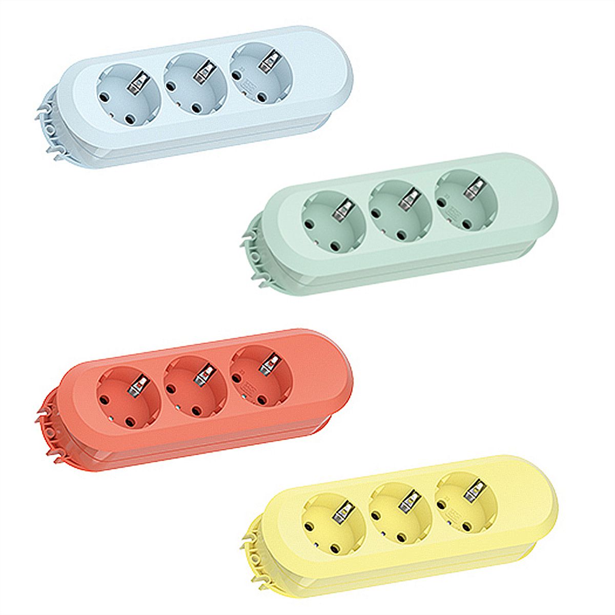 BACHMANN 4fach Bundle SMART Steckdosenleiste 3x CEE7/3, mit 