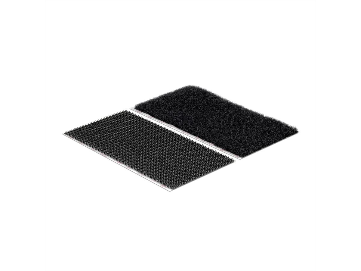 VELCRO® Klettstreifen Extra Stark Selbstklebend, Haken & Flausch 50mm x 100mm x 2 sets Schwarz