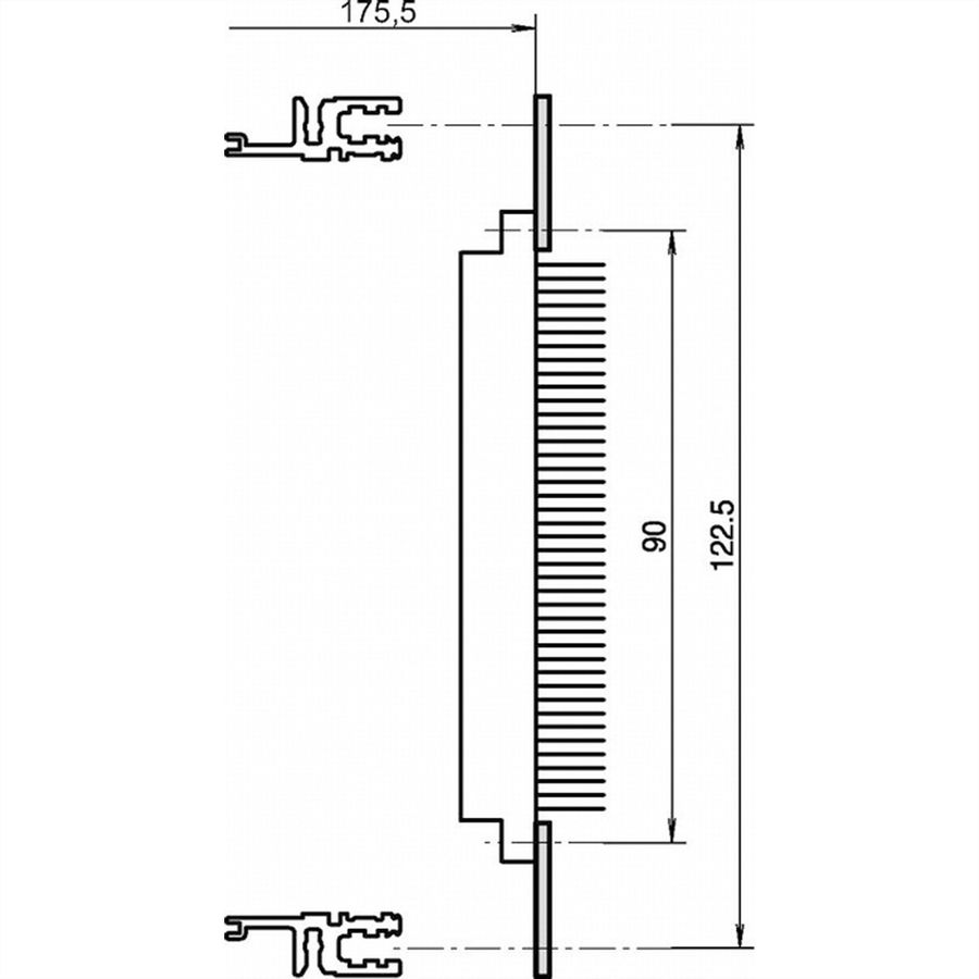 SCHROFF Lochschiene für Steckverbinder nach EN 60603-2 (DIN 41612) - LOCHSCH.20HP F DIN41612 4ST