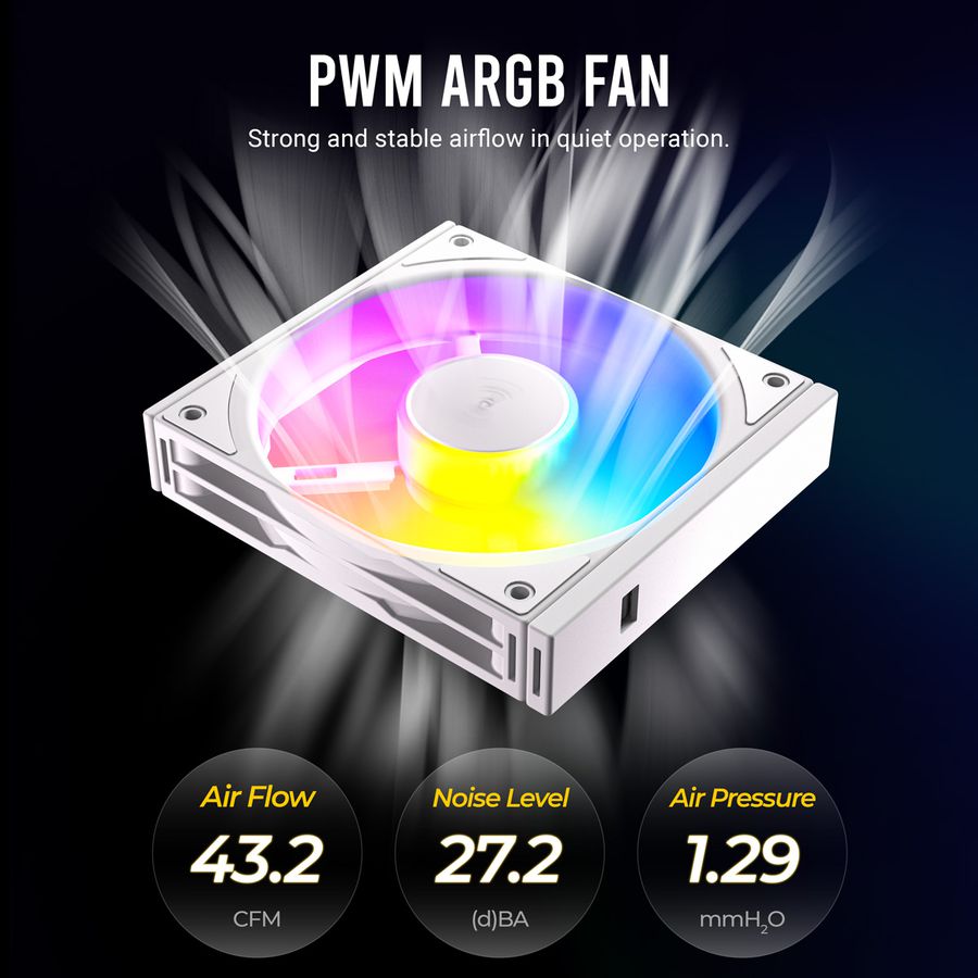 ANTEC C120 ARGB Fan Reverse PC Gehäuselüfter 120mm 3er Pack, schwarz