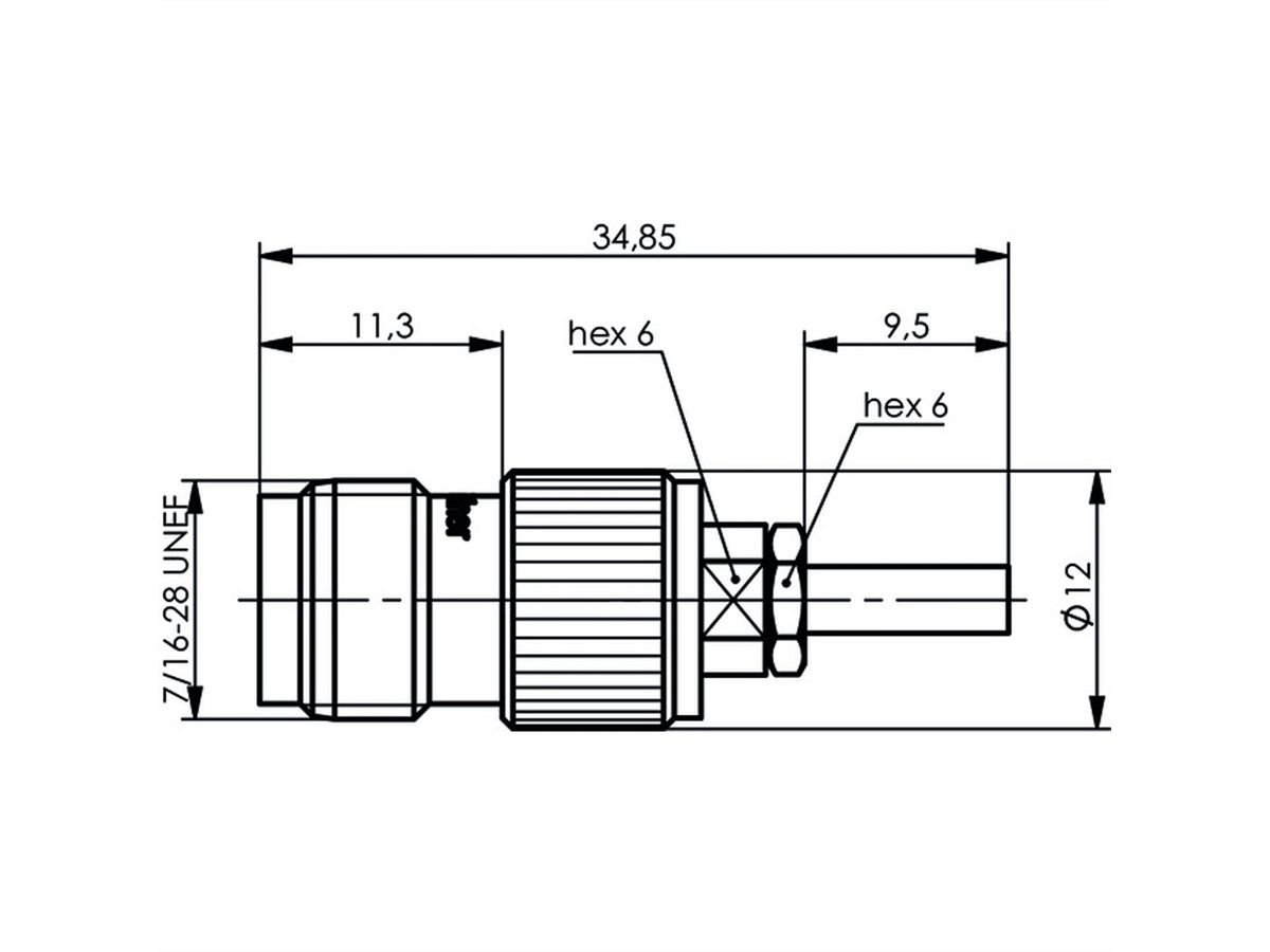 TELEGÄRTNER TNC-Kabelbuchse 50 Ohm für RG-178B/U