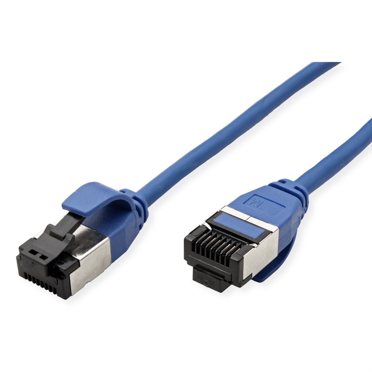 ROLINE U/FTP Patchkabel Cat.8 (Class I), slim, LSOH, Litzendraht, blau, 0,15 m
