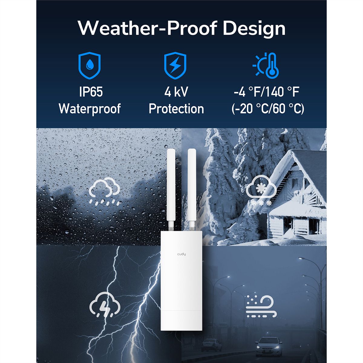 CUDY LT400 Outdoor 4G Wi-Fi Router LTE Cat 4 N300