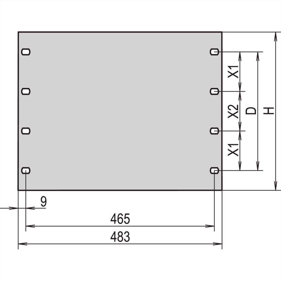 SCHROFF 19"-Blindblende 3 HE AL-eloxiert