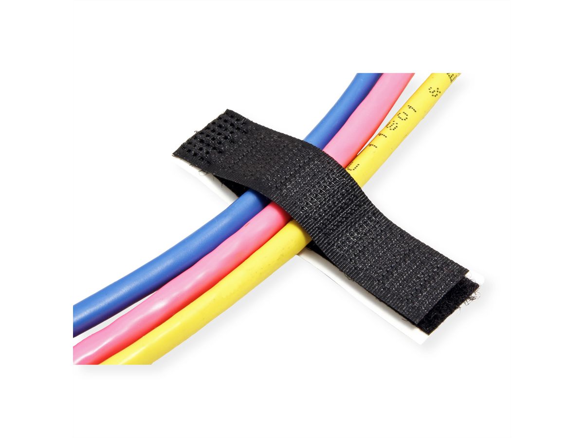 VELCRO® ONE-WRAP® Kabelflachverleger schwarz, einfach, 16 x 70 mm