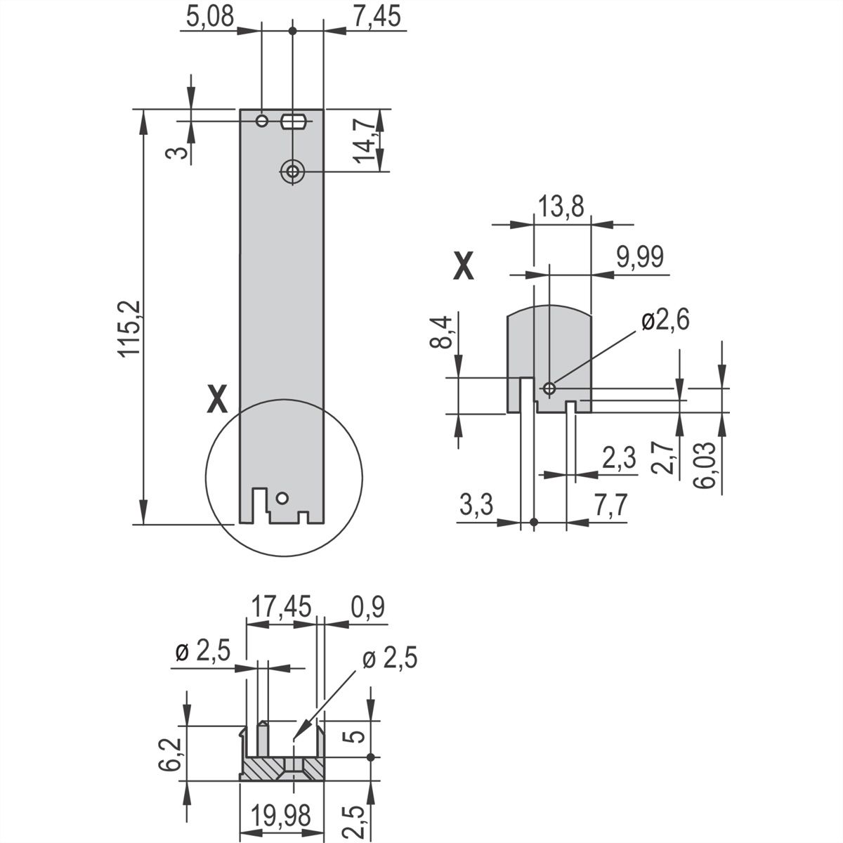 SCHROFF Steckbaugruppen mit IEL-Ein-/Aushebegriff für CompactPCI-/VME64x-Anwendungen - STECKBAUG REAR I/O 3HE 4TE