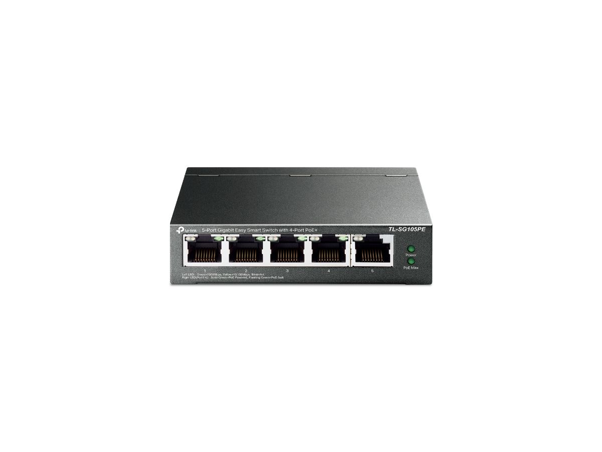 TP-Link TL-SG105PE Netzwerk-Switch Managed L2 Gigabit Ethernet (10/100/1000) Power over Ethernet (PoE) Schwarz