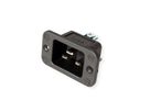 BACHMANN Kaltgeräteeinbaustecker IEC320 C20, schwarz, Thermoplast,Schraubanschluss