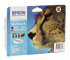 T071540, Multipack, schwarz, cyan, magenta, yellow, für EPSON Stylus D78 / D92 / D120 / DX4000 / DX5000 / DX6000 / DX7000F / DX8400 / S21 / SX110