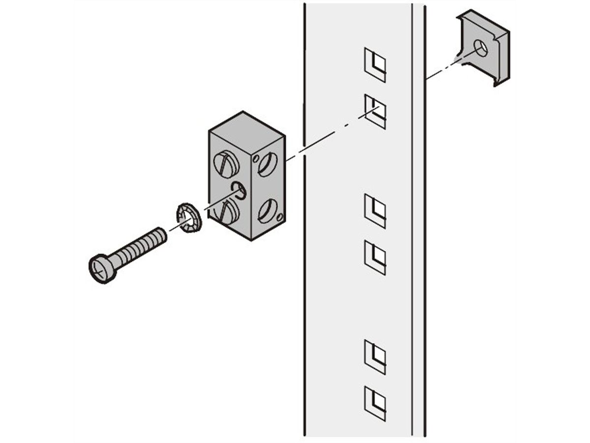 SCHROFF Erdungsklemme inkl. Befestigungsmaterial - ERDUNGSKLEMME 100MM