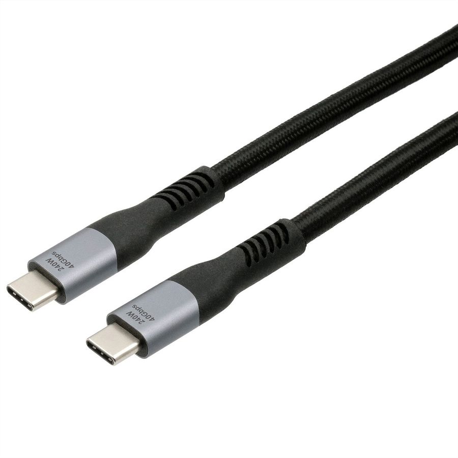 EXSYS EX-K1598-1.0 USB4 Kabel USB-C Stecker, 8K UHD-2, 40Gbit/s, 5A, 240W, schwarz, 1 m
