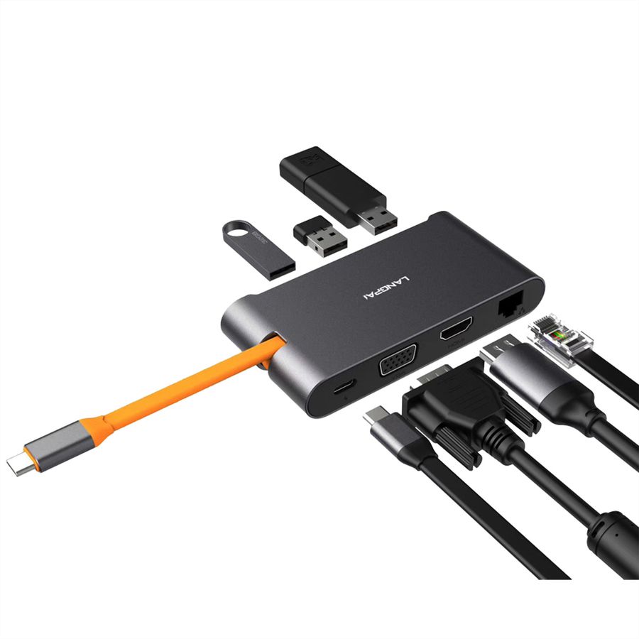EXSYS EX-1220HM USB 3.2 Gen1 C-HUB 7 Ports für Notebook, Matebook und MacBook
