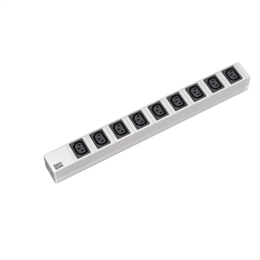 BACHMANN 19" Steckdosenleiste mit 9x C13 Buchsen, mit Schutzkontakt-Stecker