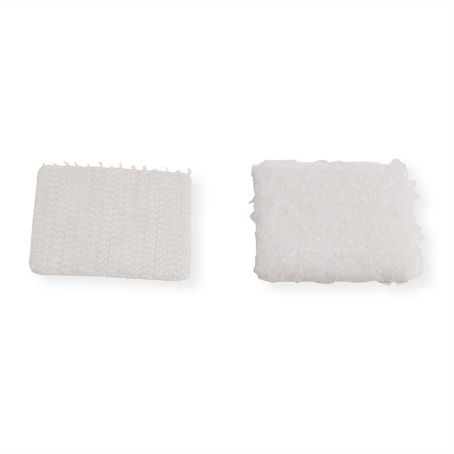 VELCRO® Klettquadrate Selbstklebend, Haken & Flausch 25mm x 25mm x 24 sets Weiß